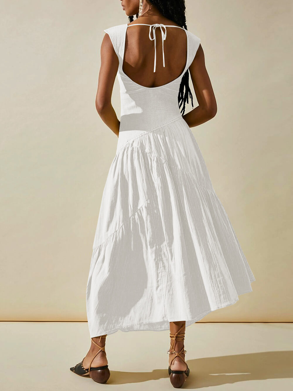 Square Neck Patchwork Maxi Dress