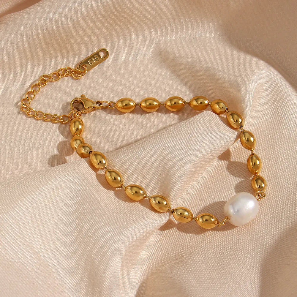 Gold Pearl Bracelet