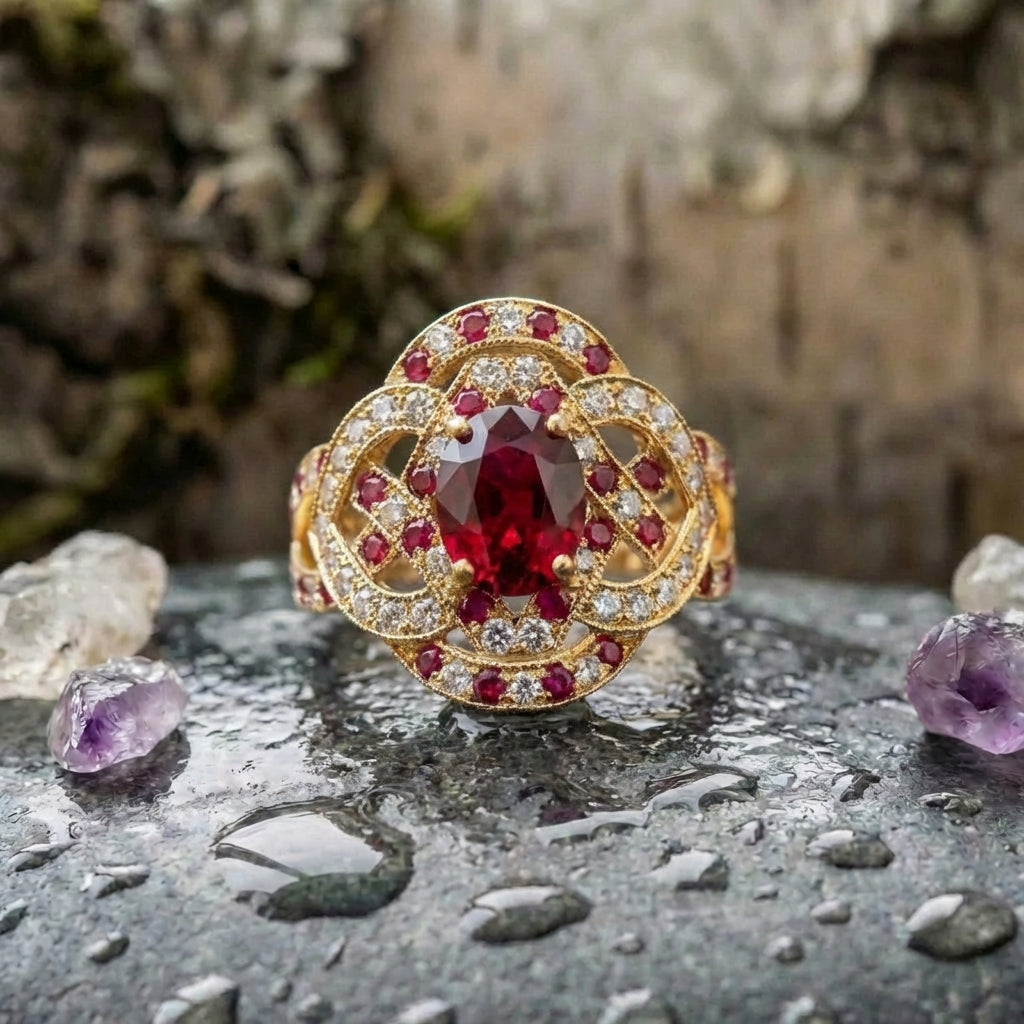 Elegant Ruby Statement Ring