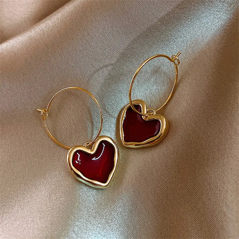 Romantic Red Heart Earrings