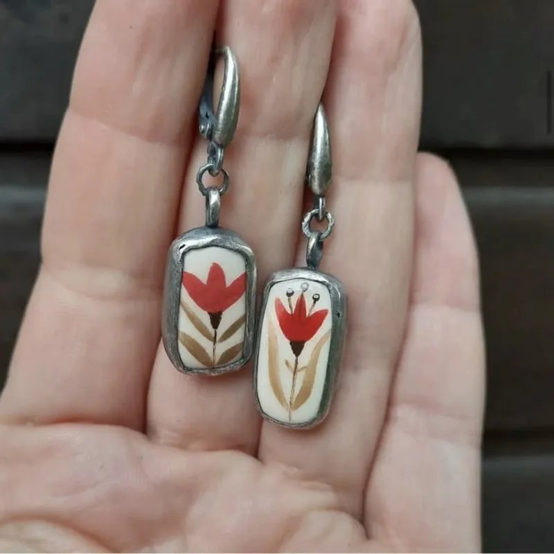 Bohemian Floral Drop Earrings