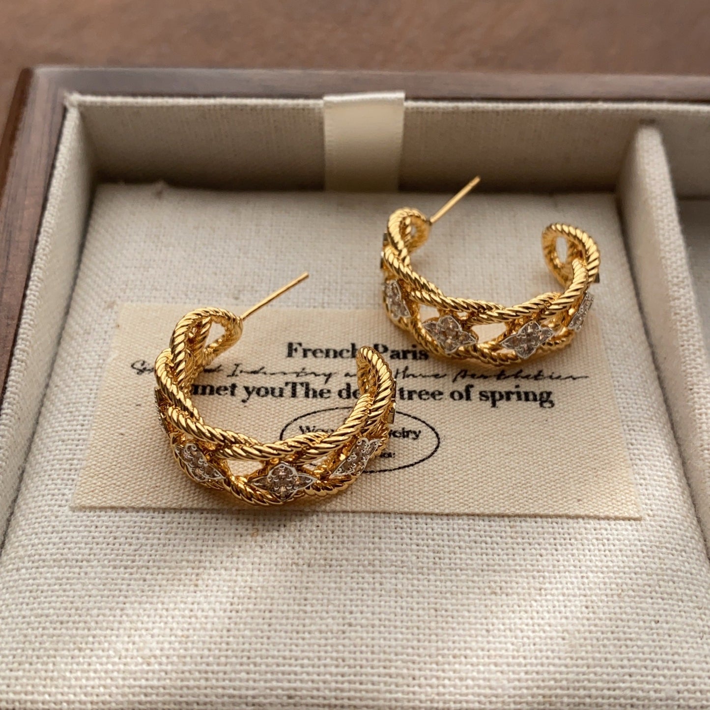 Elegant Twisted Gold Earrings