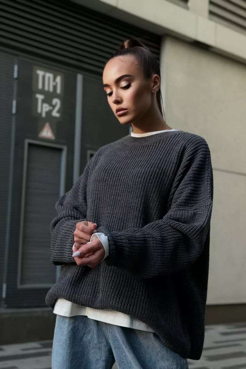 Knit Crewneck Pullover Sweater