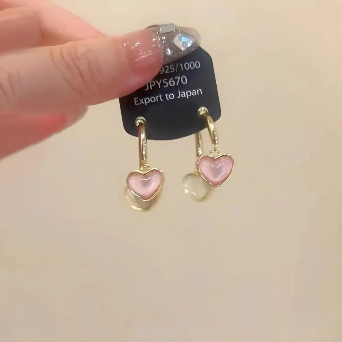 Romantic Pink Heart Earrings