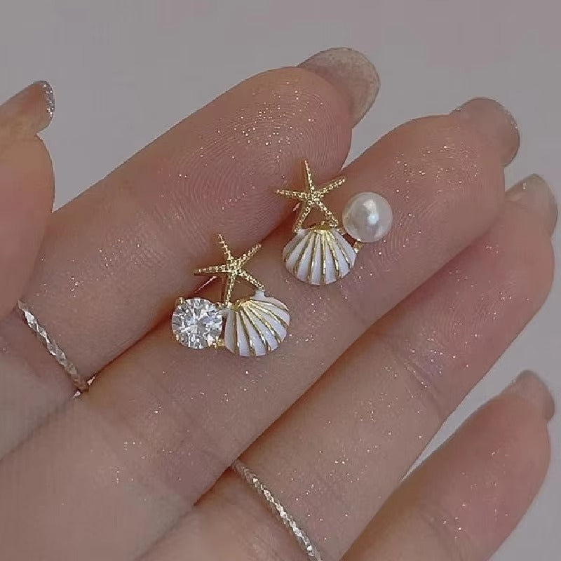 Elegant Starfish Pearl Earrings