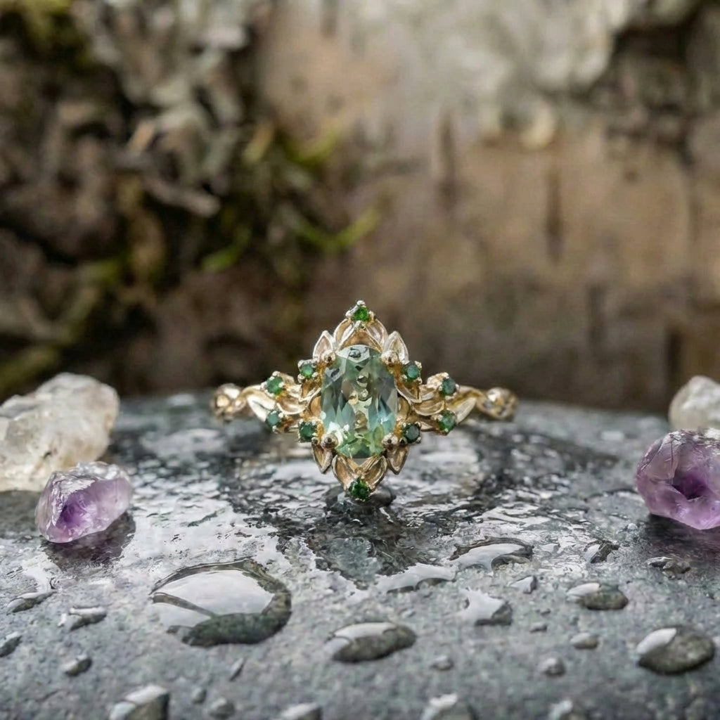 Elegant Green Spinel Ring
