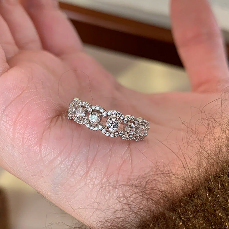 Elegant Round Crystal Eternity Ring