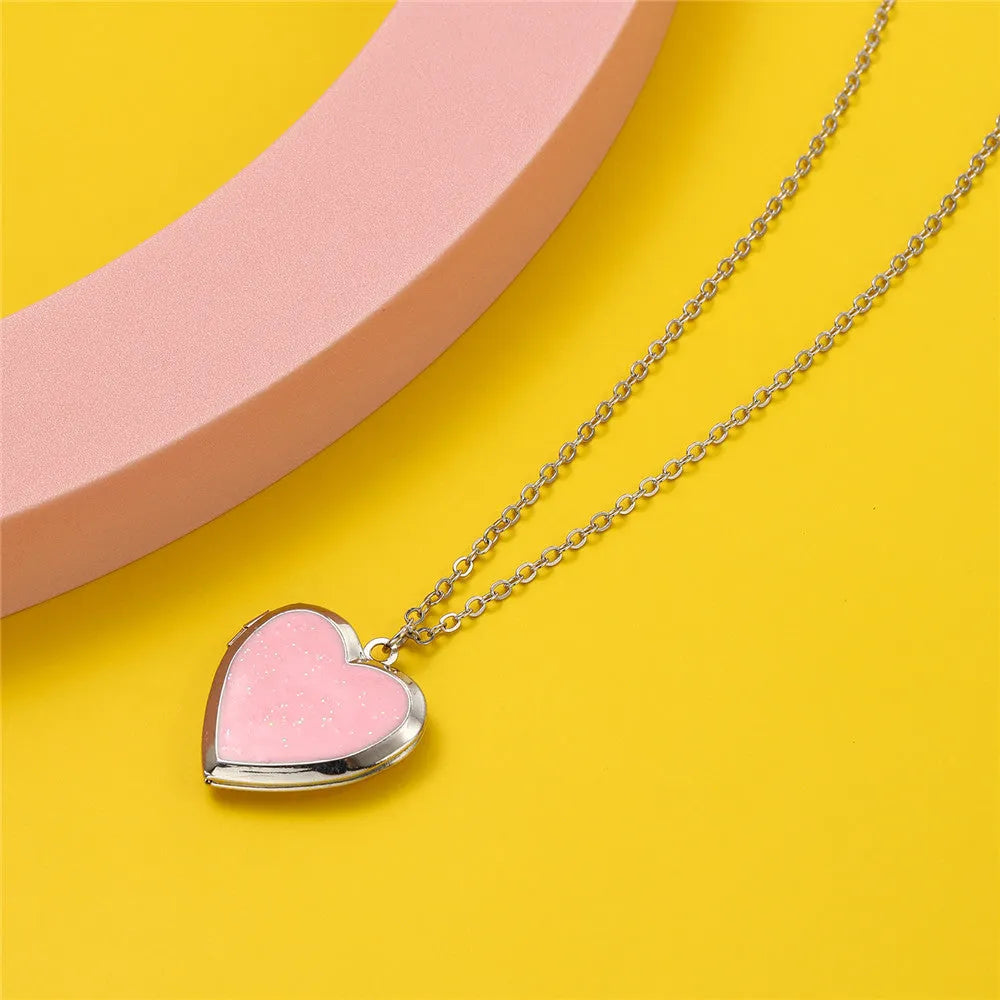 Romantic Pink Heart Necklace