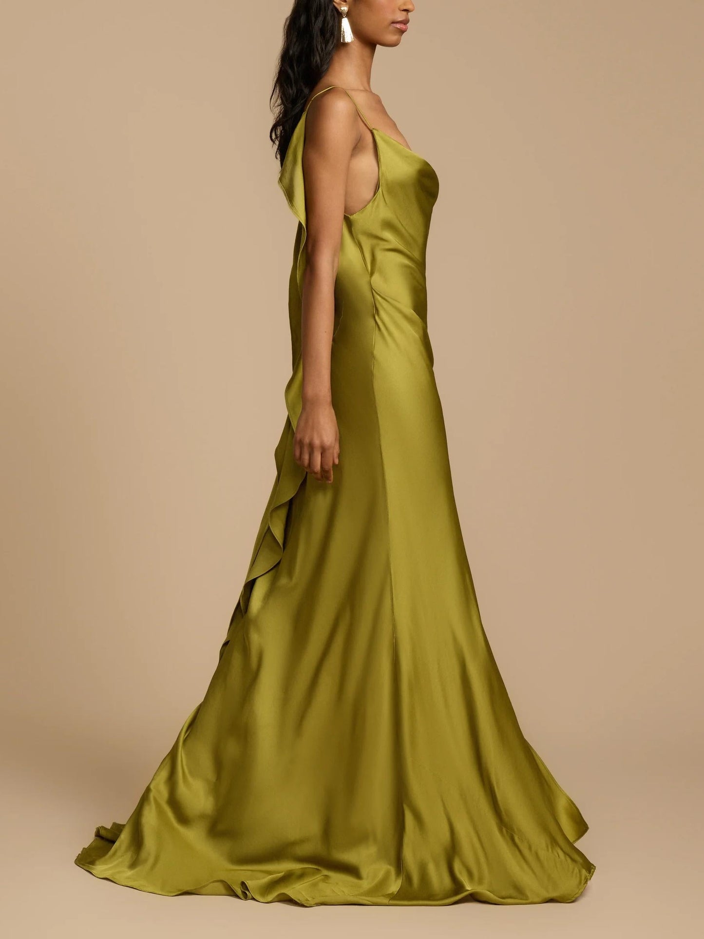 Satin Side High Slit Maxi Dress
