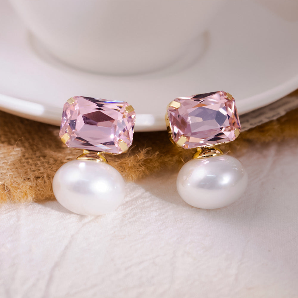 Elegant Pink Crystal Earrings