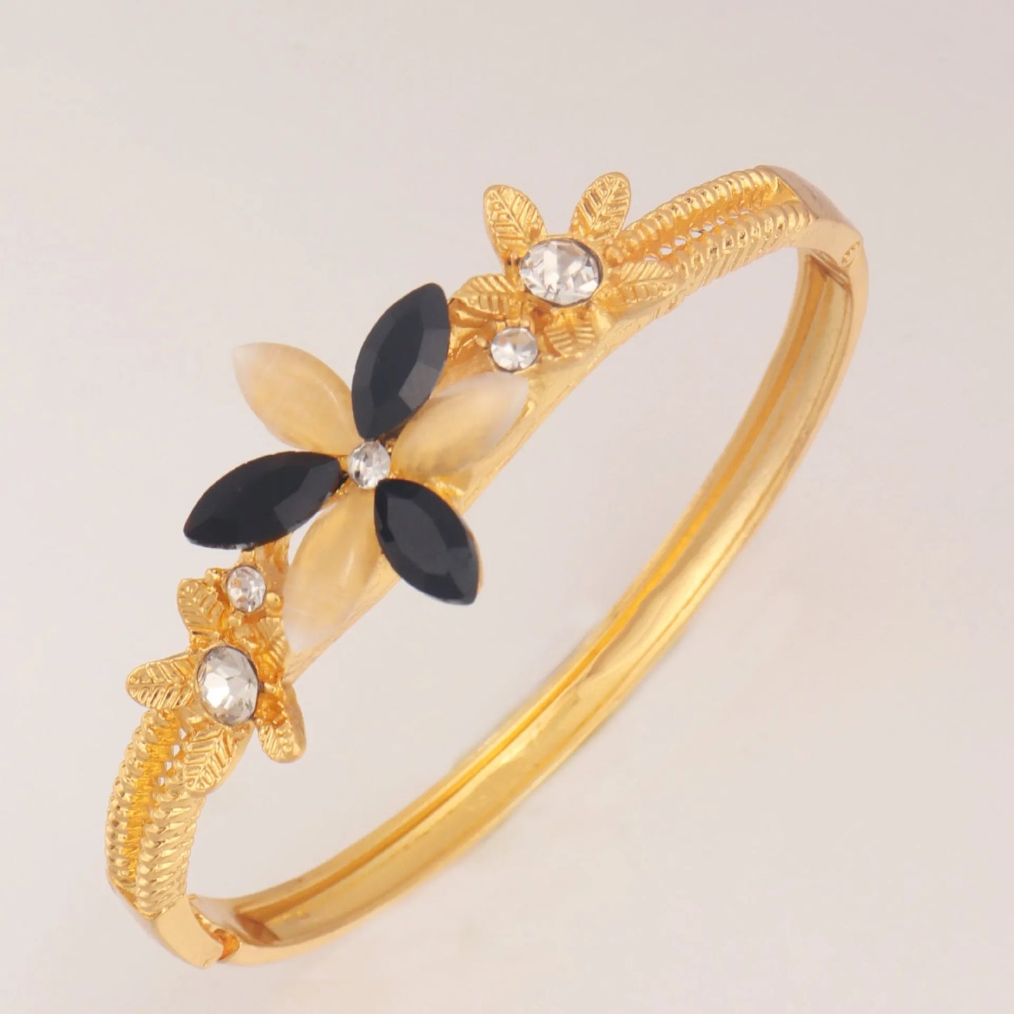 Elegant Floral Gold Bracelet