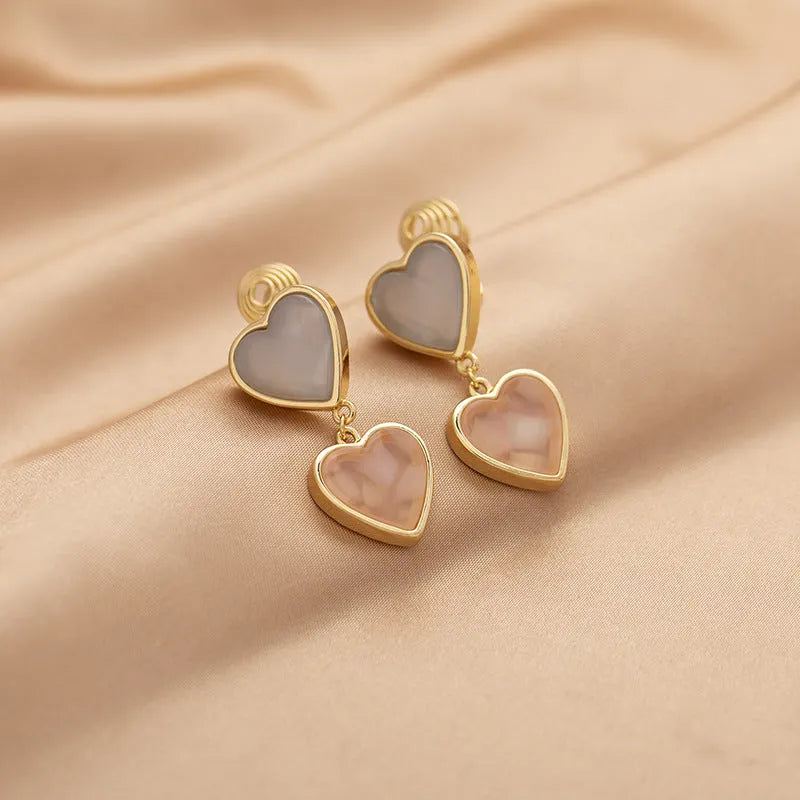Elegant Heart Drop Earrings