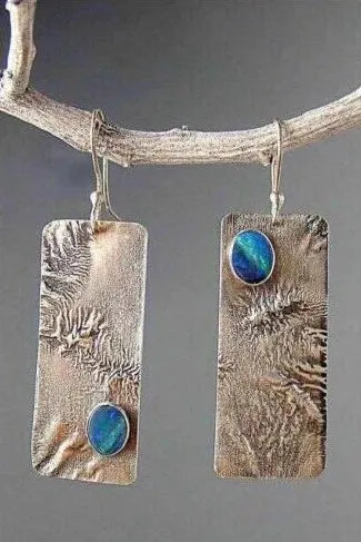 Artisan Blue Opal Earrings