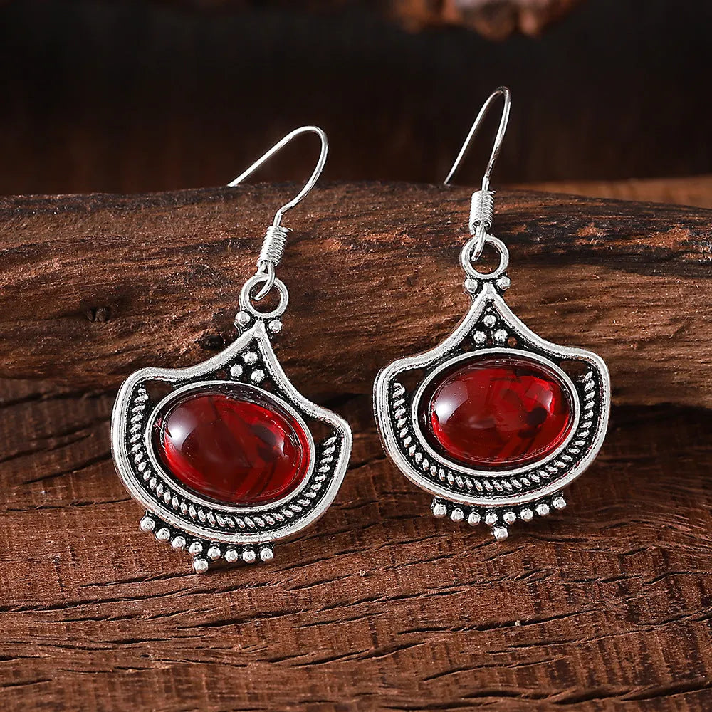 Vintage Red Garnet Earrings