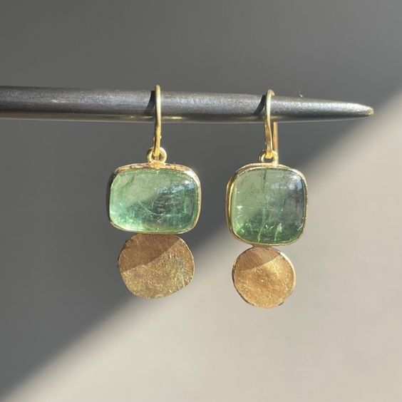 Vintage Green Golden Glass