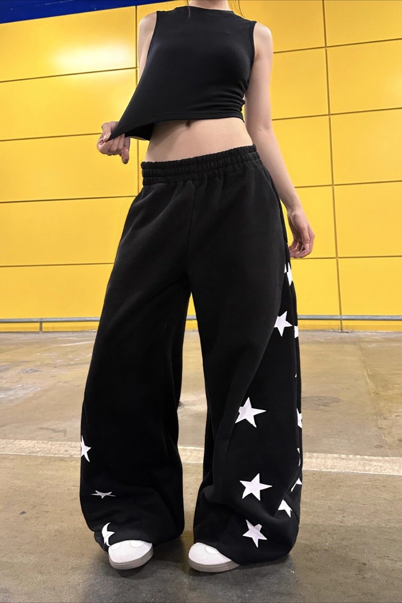 Colorblock Star Printed Sporty Pants