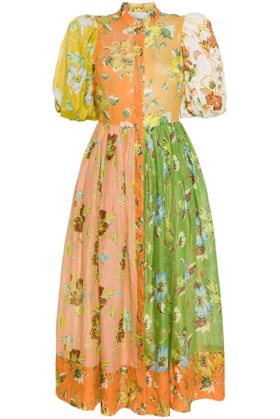 Interlude Puff Sleeve Midi Dress