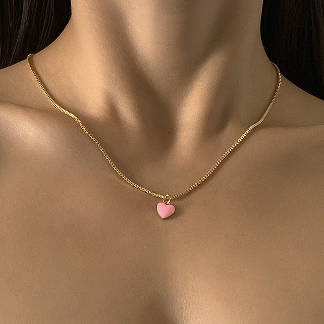 Romantic Pink Heart Necklace