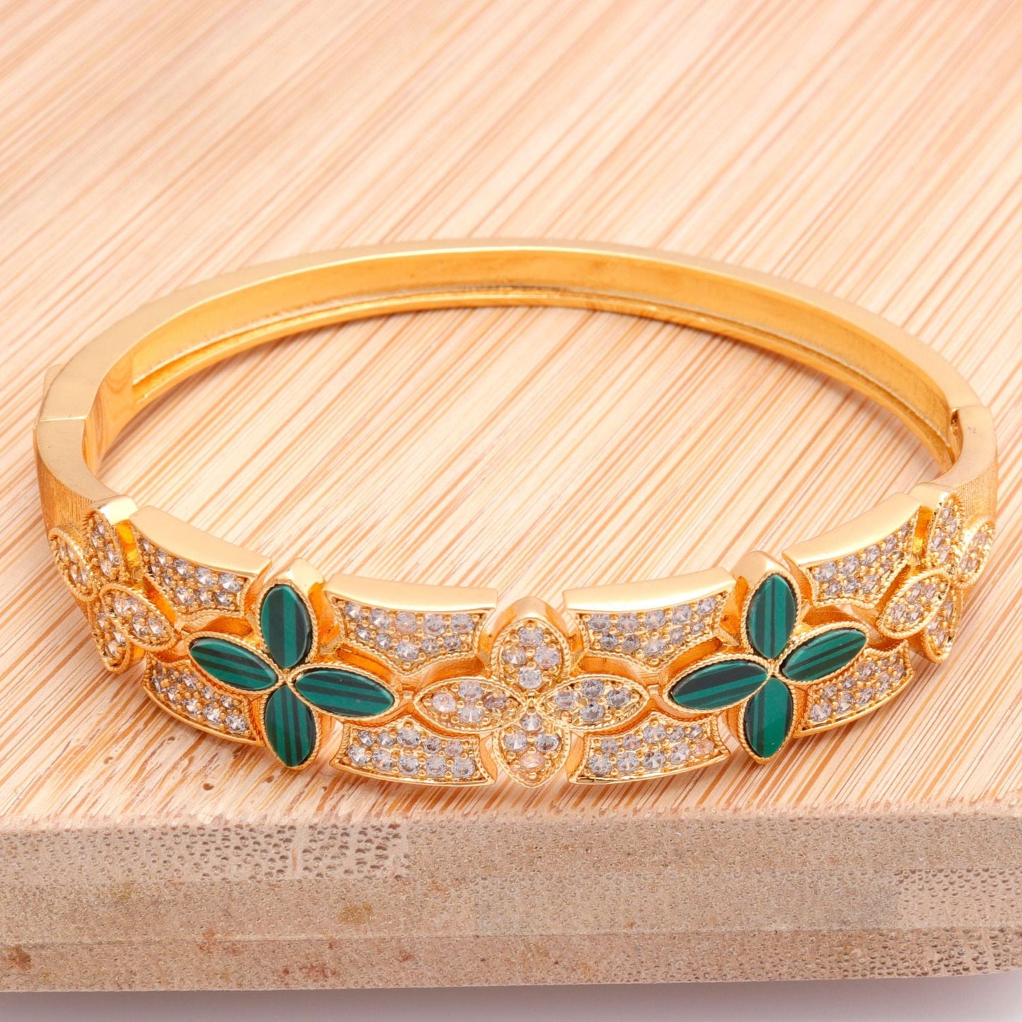 Emerald Floral Bracelet