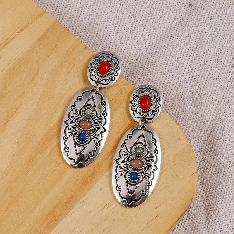 Vintage Gemstone Ethnic Earrings