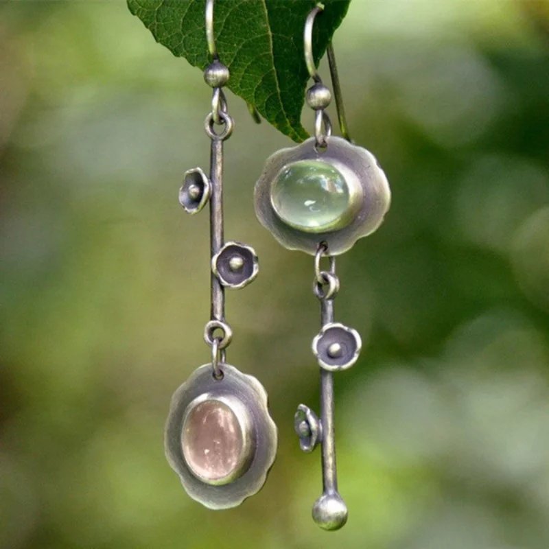 Vintage Stone Dangle Earrings