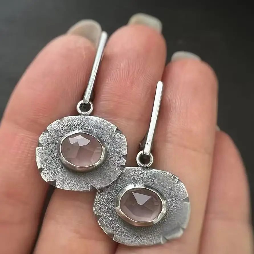 Vintage Flower Quartz Earrings