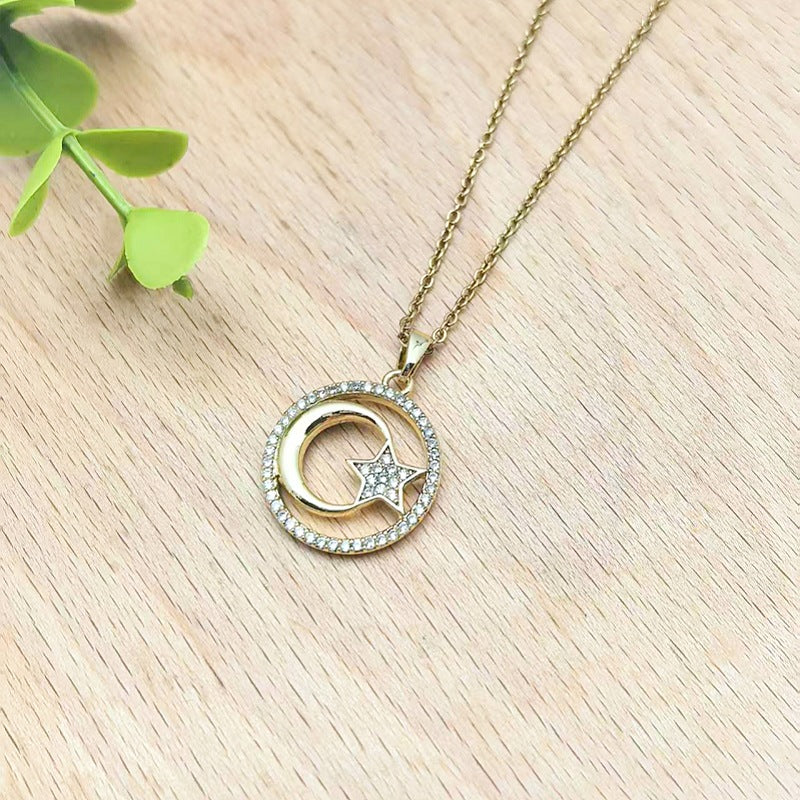 Celestial Moon Star Necklace