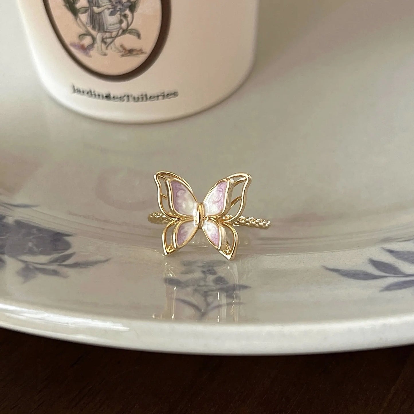 Elegant Amethyst Butterfly Ring