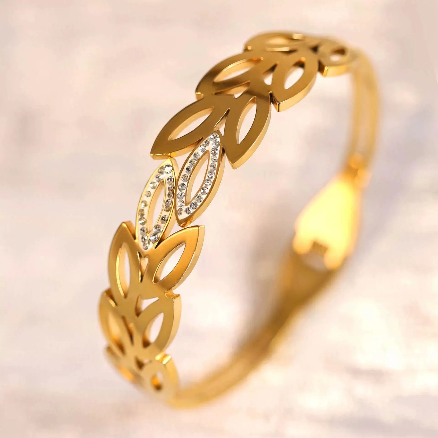 Elegant Gold Leaf Bracelet