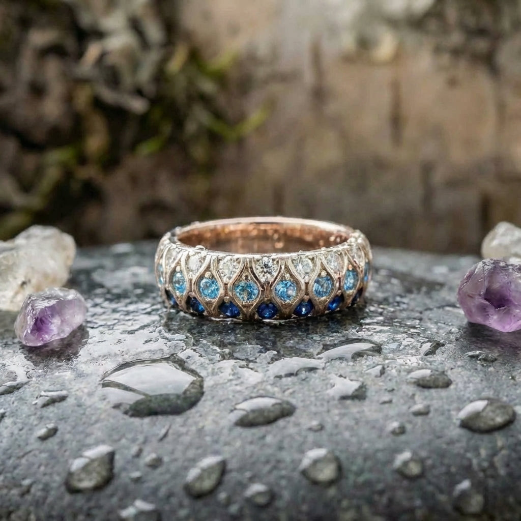 Elegant Blue Zirconia Ring