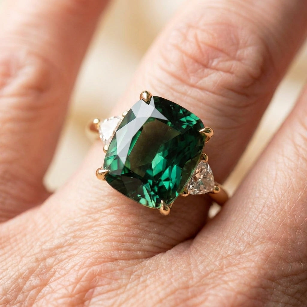 Elegant Square Emerald Ring