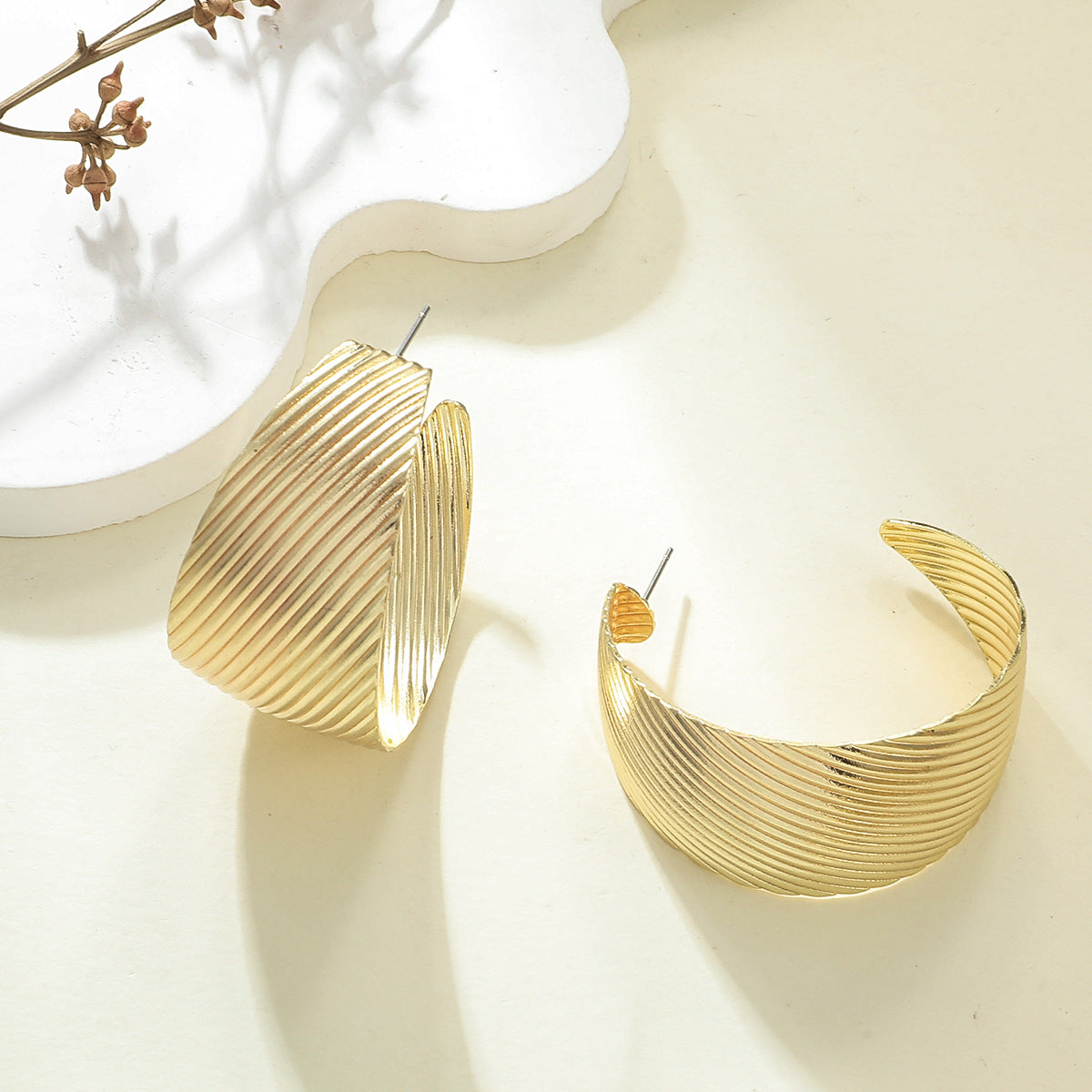 Textured Gold Earrings
