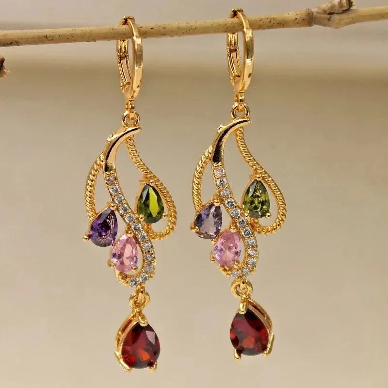 Elegant Multistone Drop Earrings