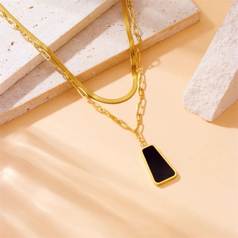Classic Gold Onyx Necklace