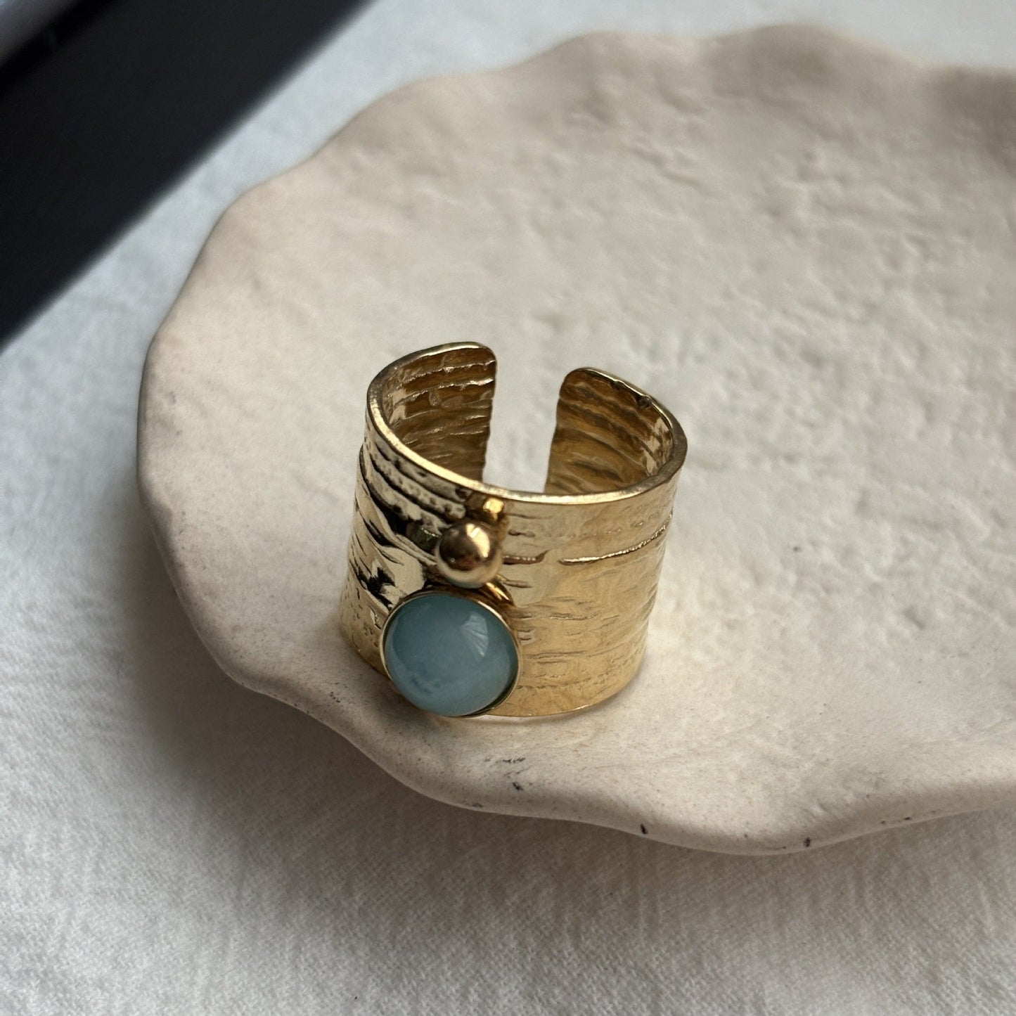 Vintage Aquamarine Cuff Ring