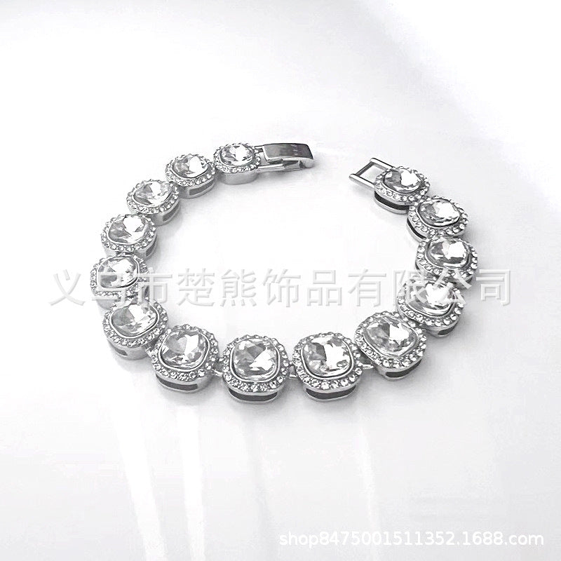 Vintage Silver Crystal Link