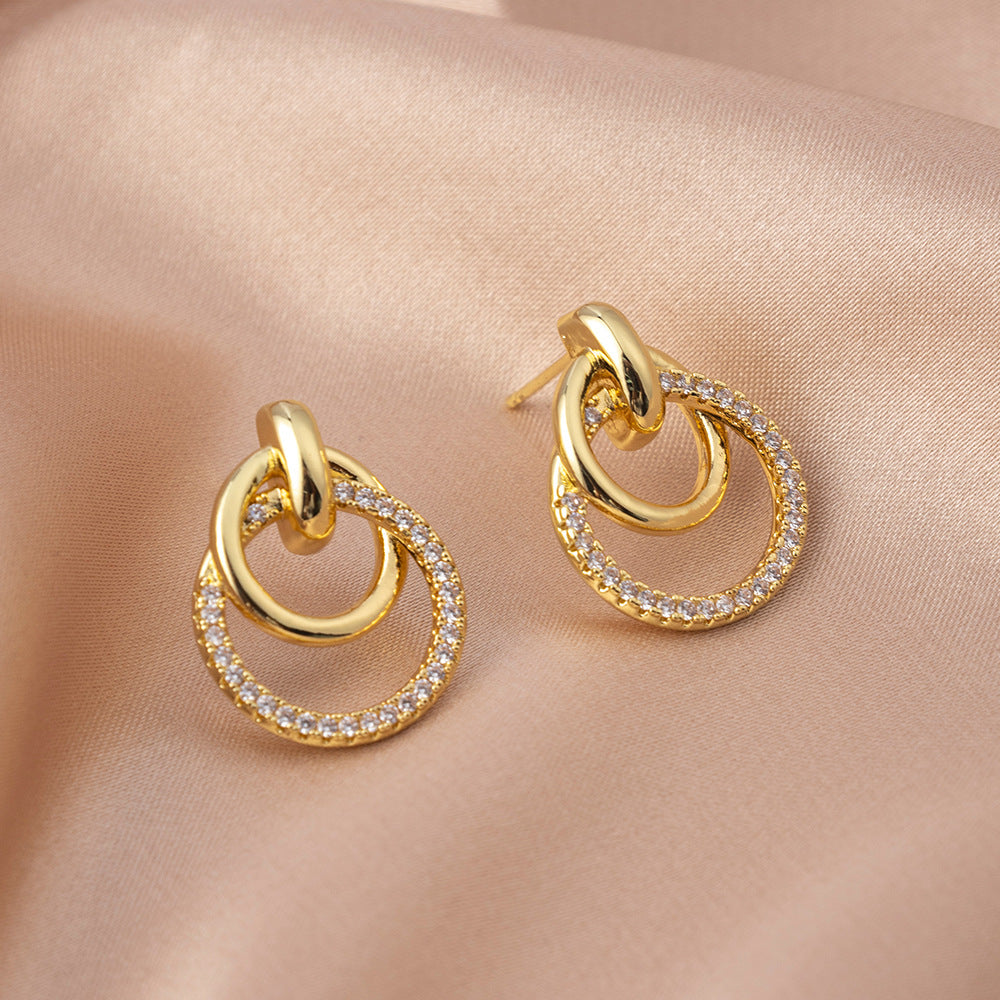 Elegant Gold Crystal Earrings
