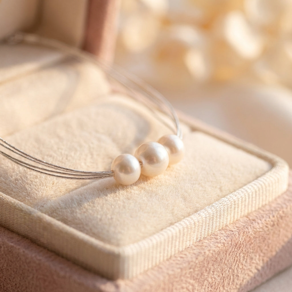 Elegant White Pearl Layered Necklace