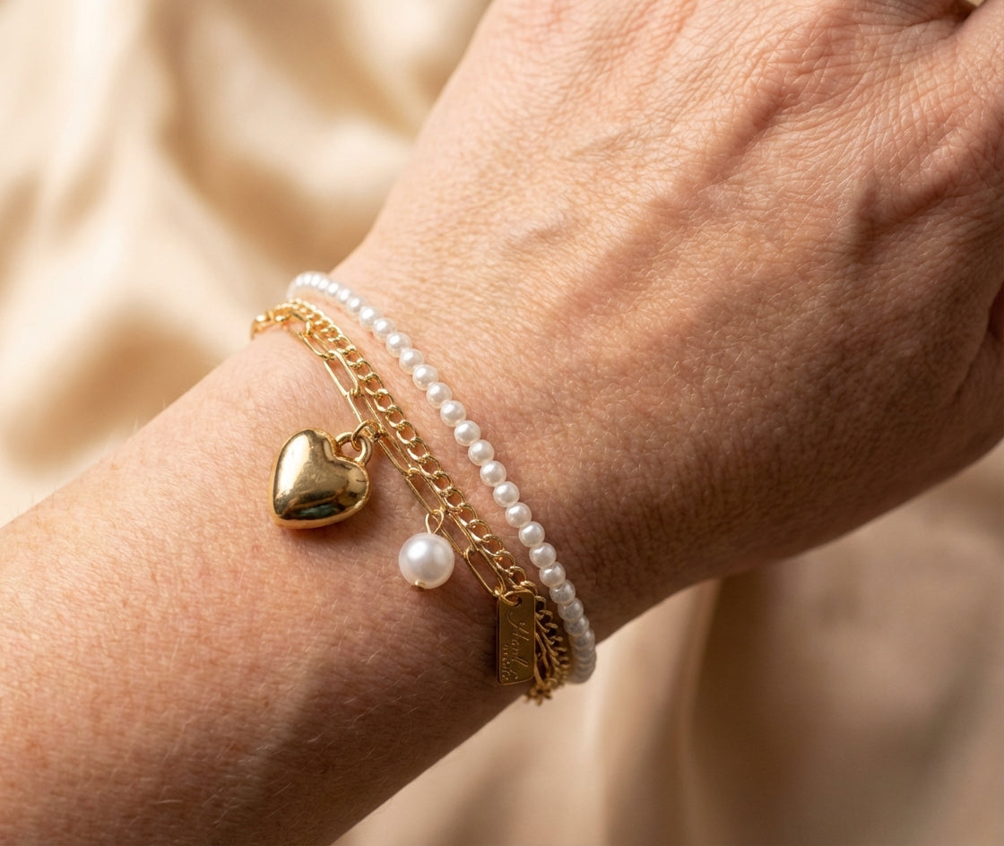 Vintage Charm Double Layer Pearl Bracelet