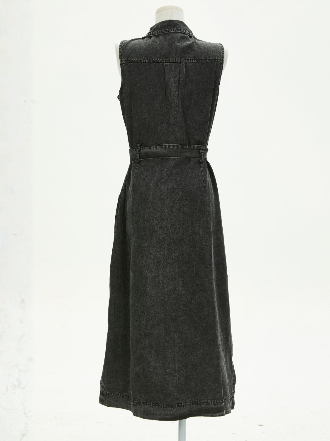 Timko Waist Tie Denim Mini Dress - Black