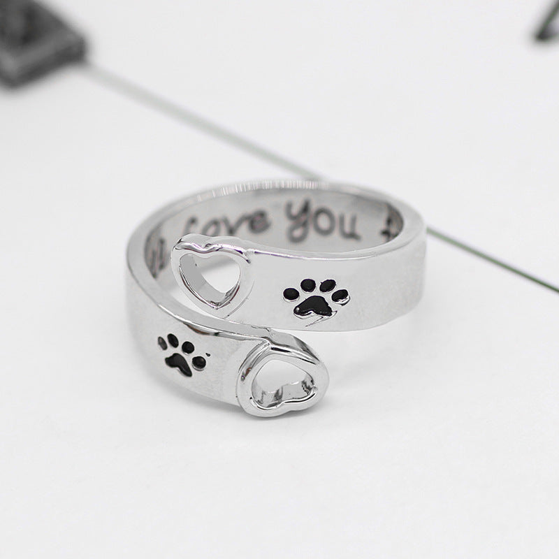 Romantic Paw Print Ring