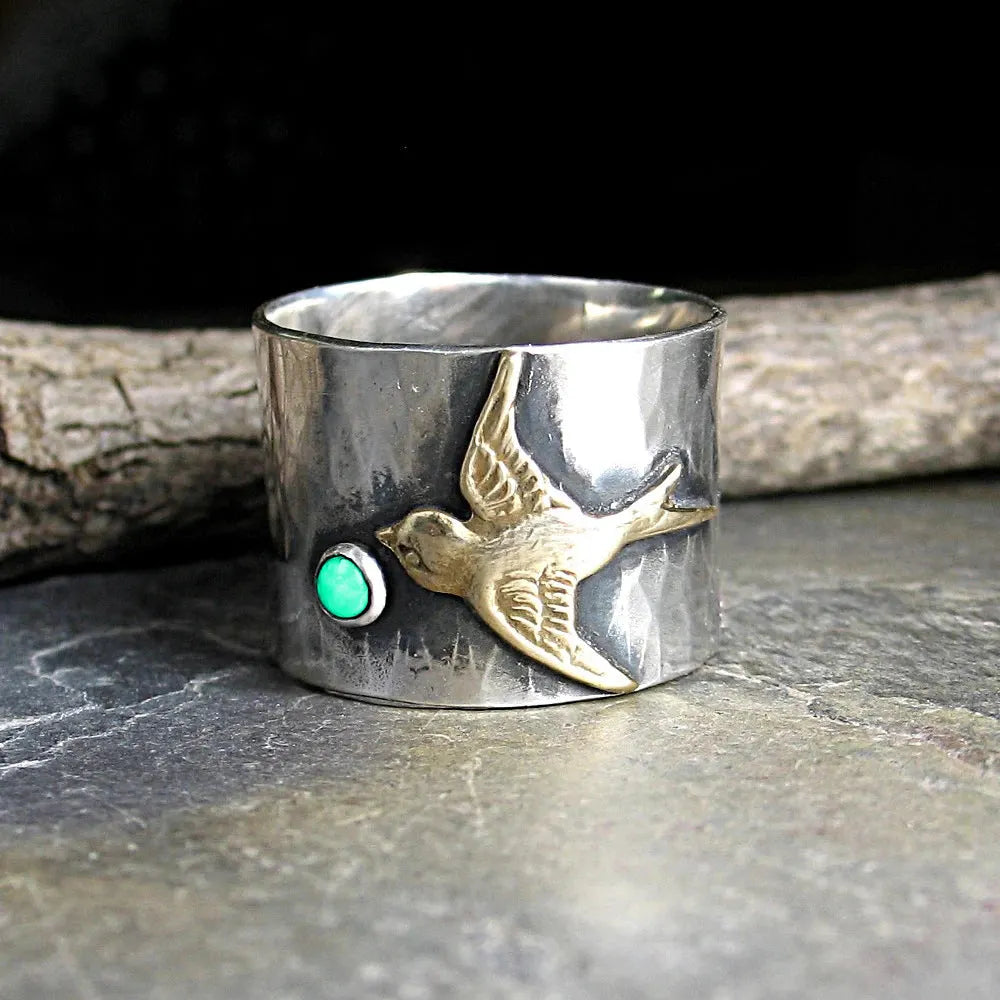 Vintage Turquoise Bird Ring