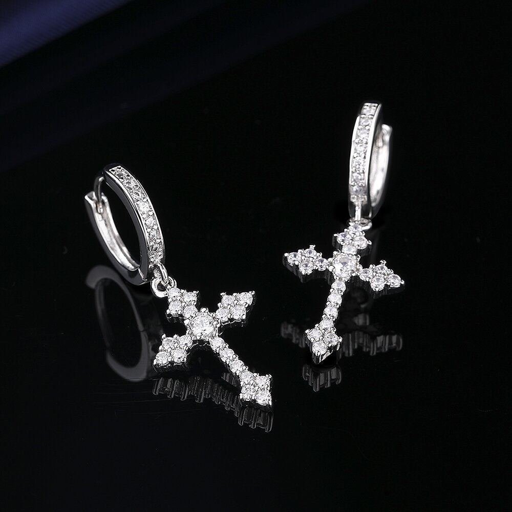 Elegant Crystal Cross Drop