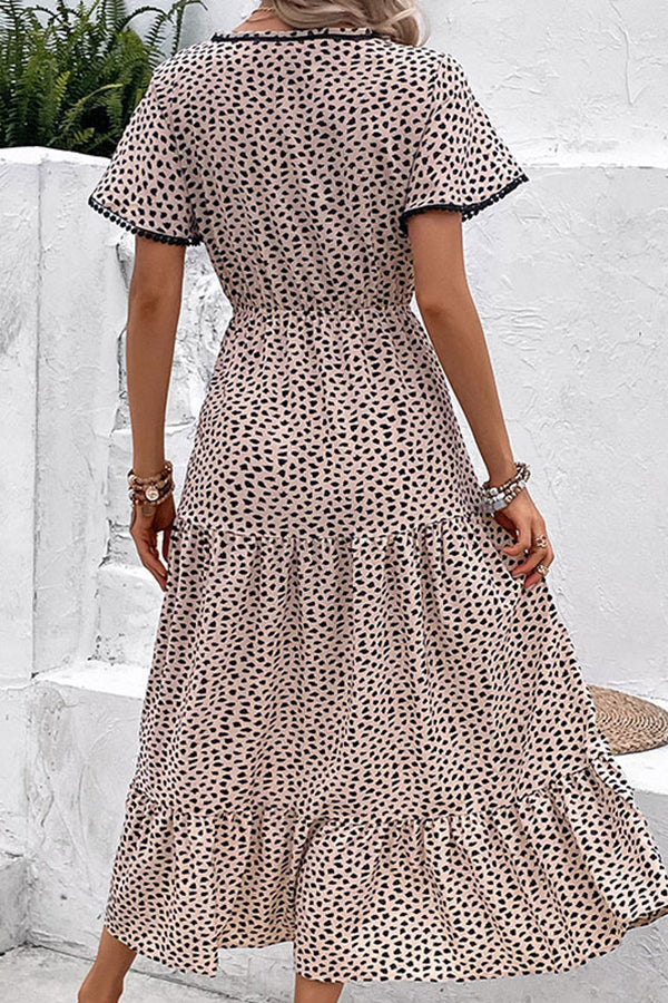 V-neck Design Print Skirt