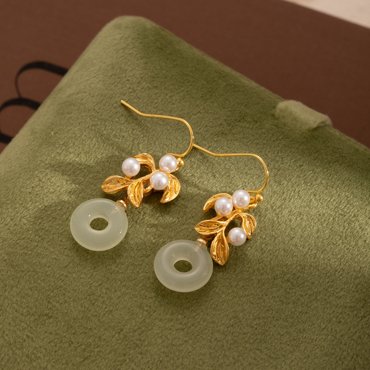 Elegant Pearl Jade Earrings
