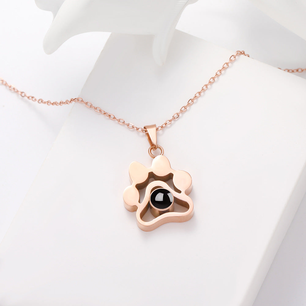 Rose Gold Paw Necklace