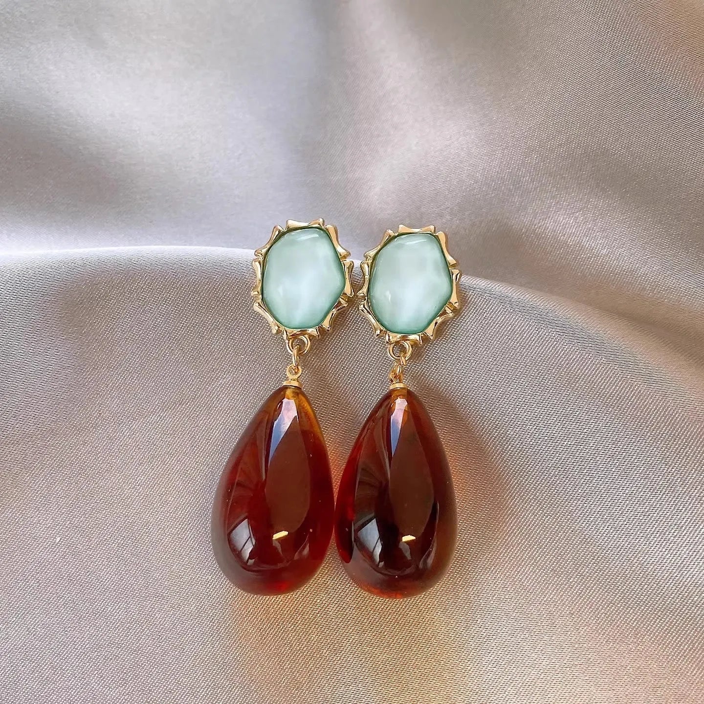 Vintage Jade Drop Earrings