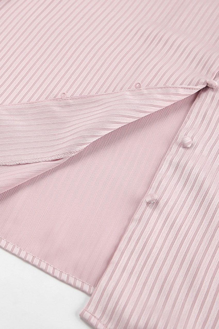 Loose Fit Long Sleeve Detachable Collar Blouse