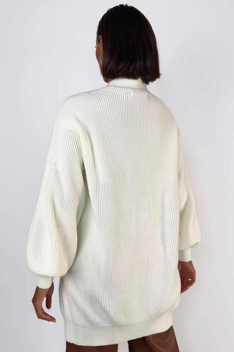 V-neck Loose Fit Long Knit Cardigan