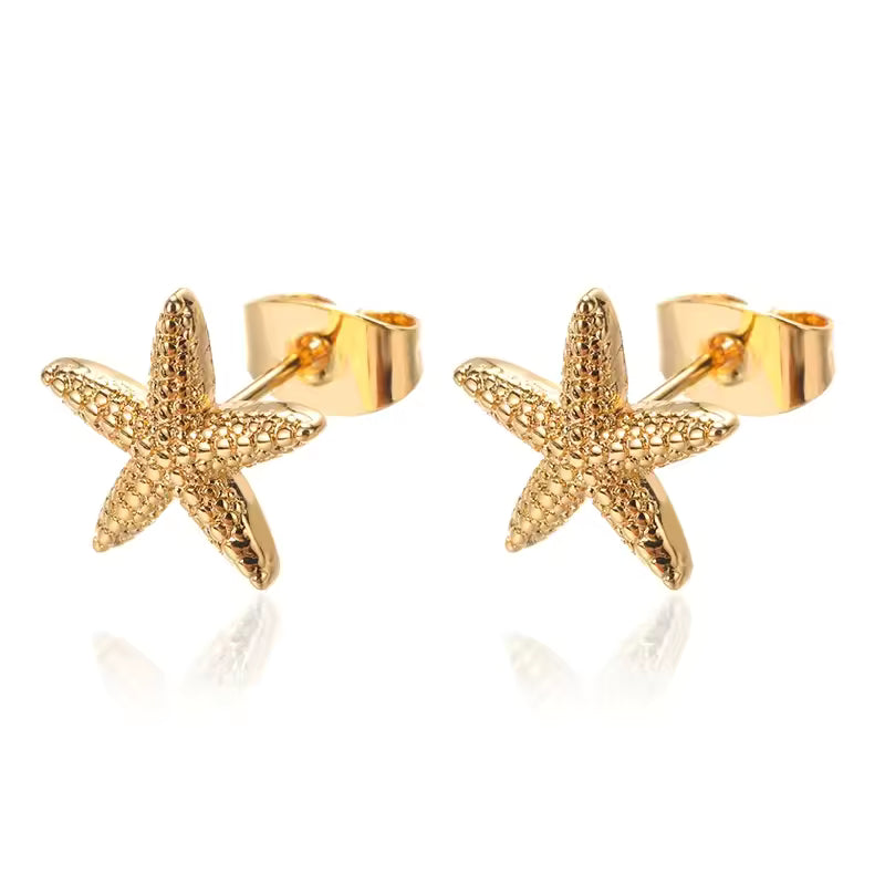 Gold Starfish Earrings